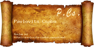 Pavlovits Csaba névjegykártya